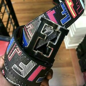 Mutli colored fendi belt